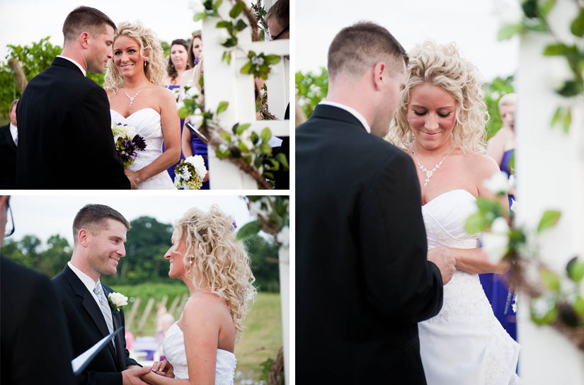 wedding ceremony at miracle valley vineyard
