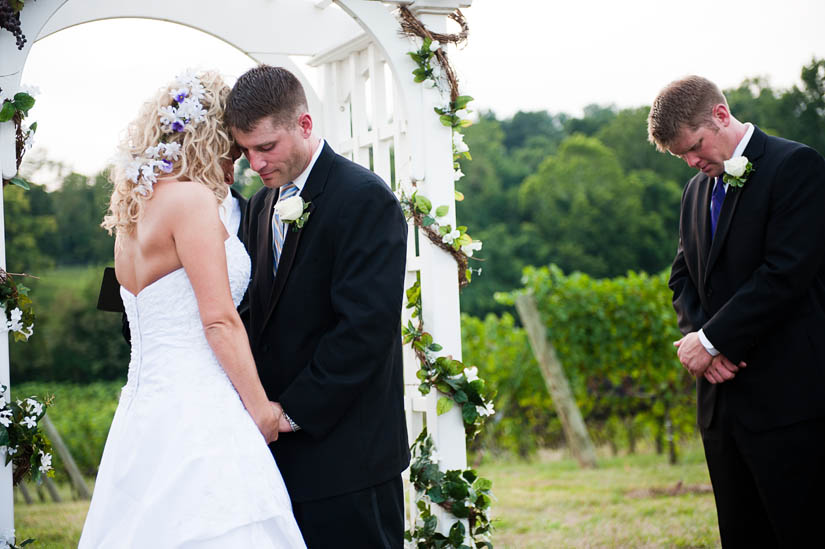 wedding ceremony at vineyard