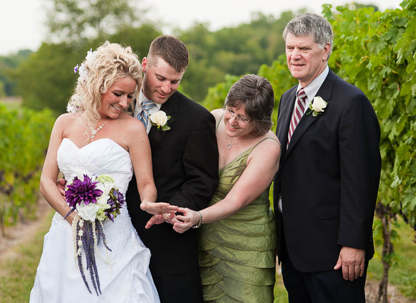 mother of the groom checks out the ring