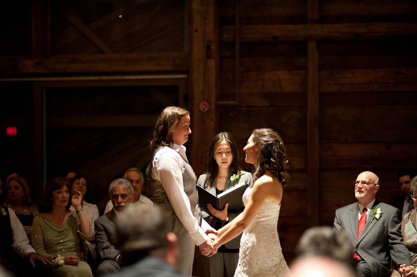 dramatic lighting during wedding ceremony