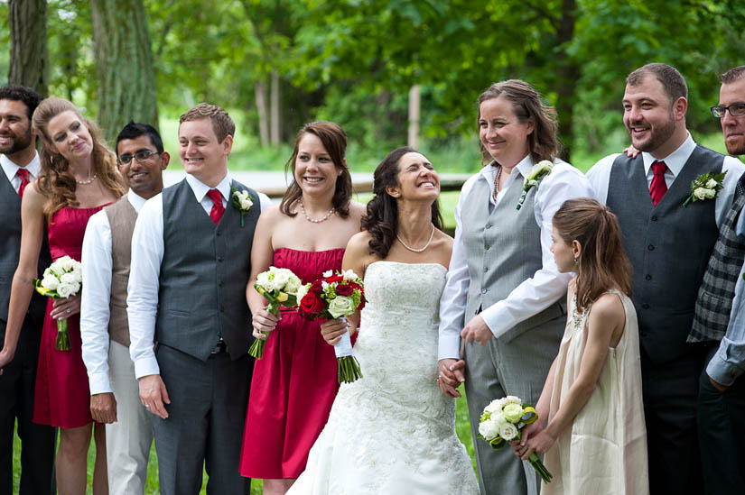 bride smiling at her wife