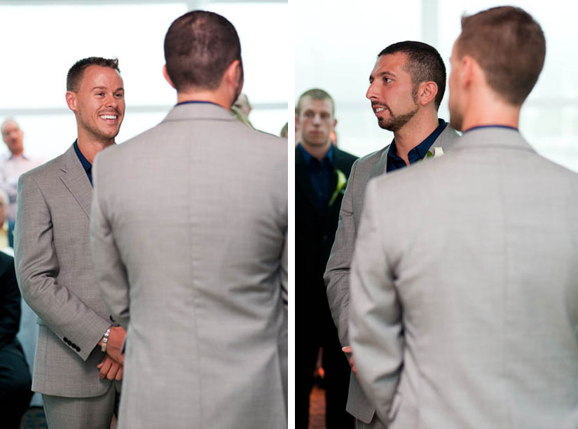 grooms during wedding ceremony on odyssey cruise