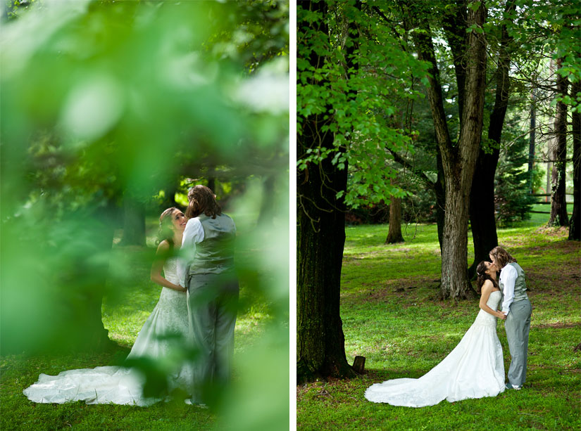 brides have their first look before ceremony