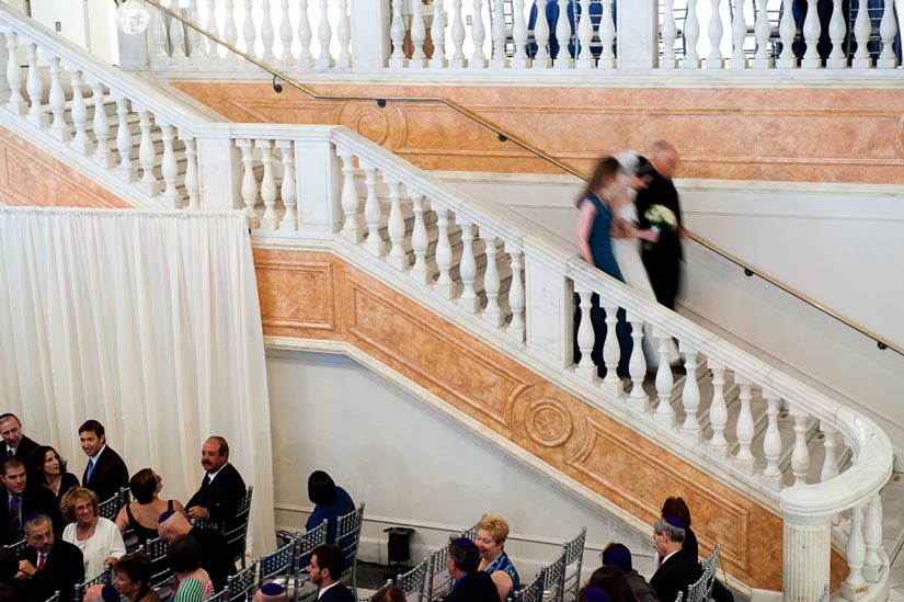 bride coming down national museum for women in the arts staircase