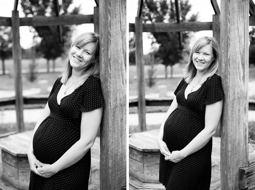 beautiful mother-to-be in black and white