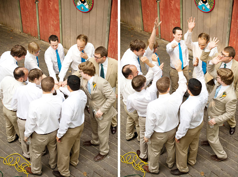 groomsmen in a circle
