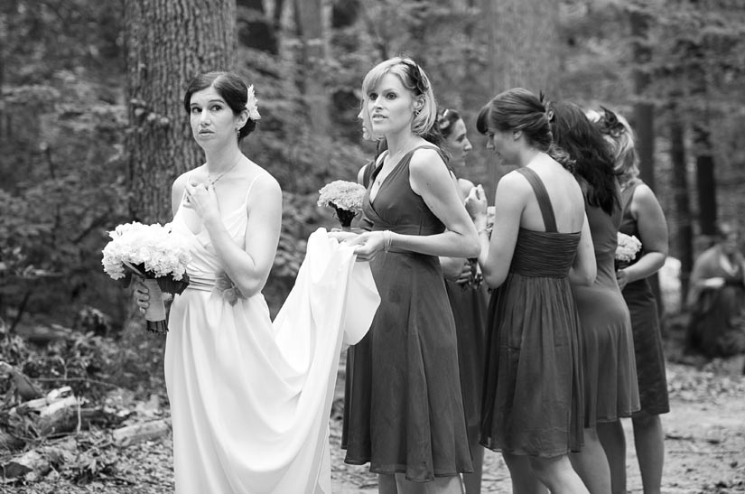 bride right before she walks down the aisle