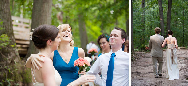 walking away after wedding ceremony