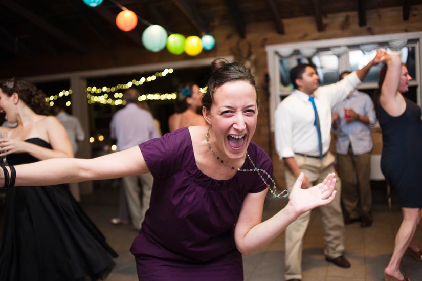 guest dancing crazy at wedding