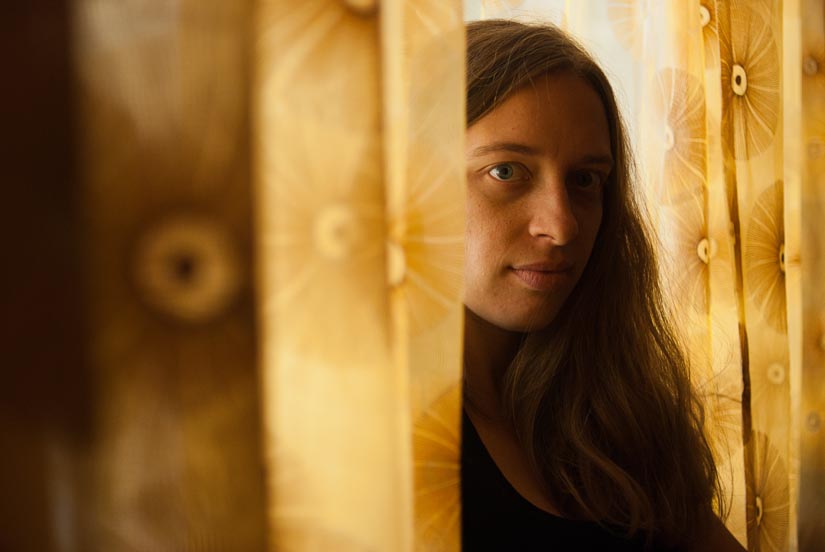 self-portrait with curtains