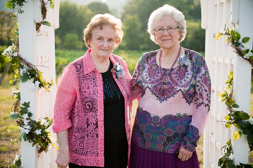 grandmothers of the bride before the wedding ceremony