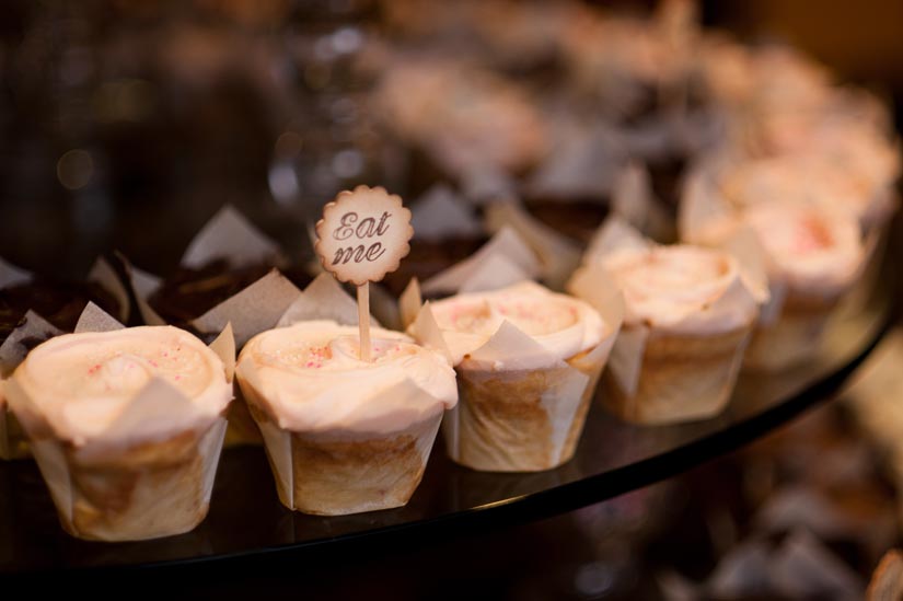 wedding cupcakes with eat me sign