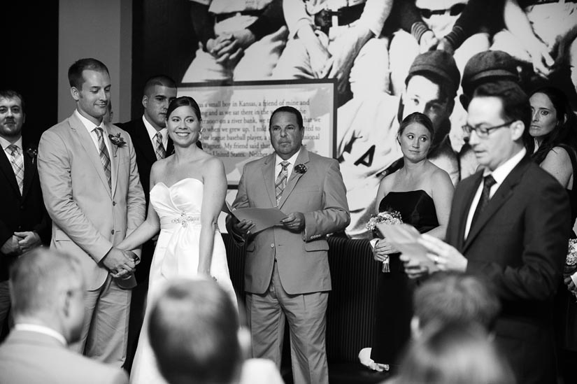 reading during wedding ceremony at nationals stadium