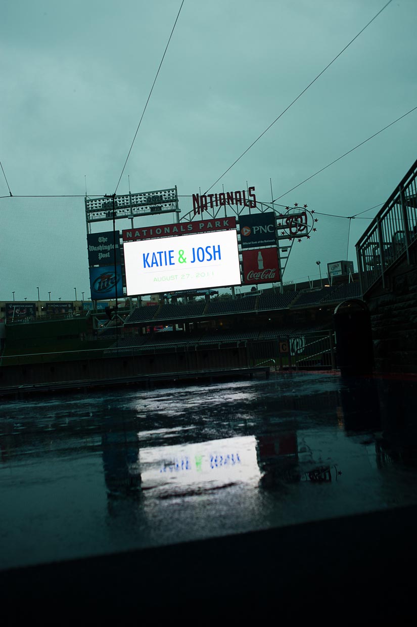 wedding sign at nationals stadium