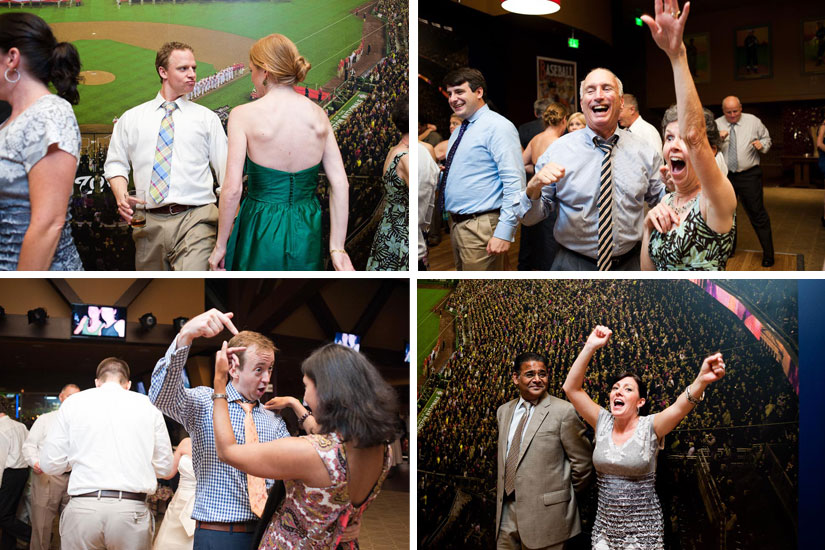 dancing at the wedding reception in nationals stadium