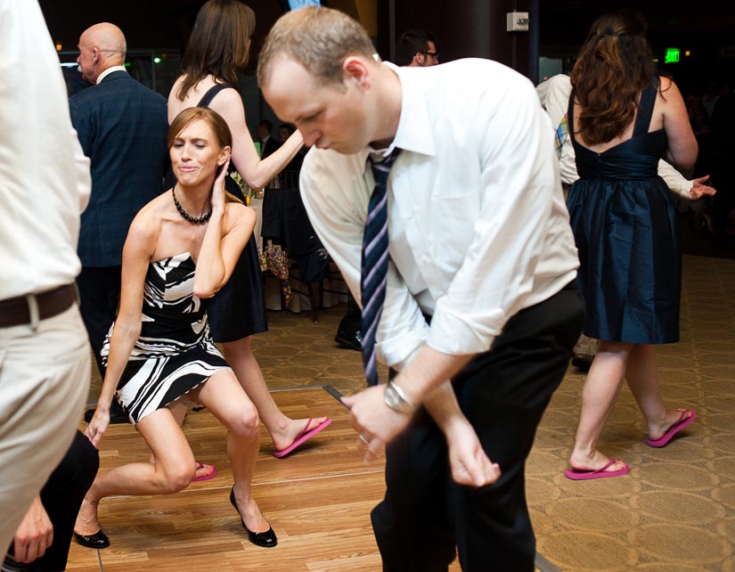 dancing at wedding reception - funky!