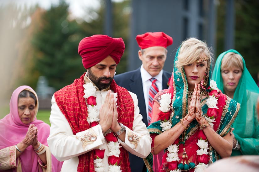 bride and groom and their families