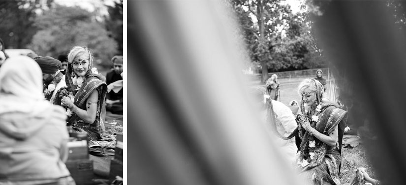 black and white images from sikh wedding ceremony