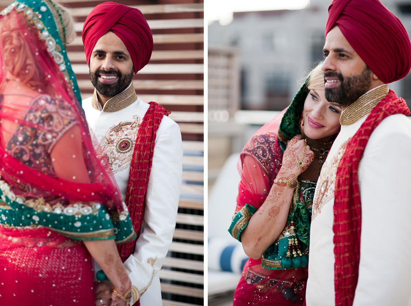 bride and groom on their rooftop in arlington, va