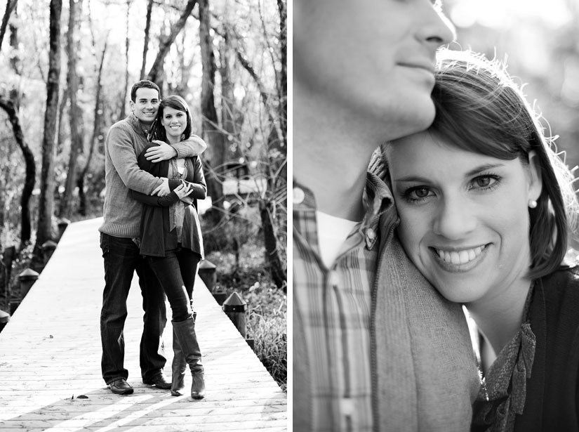 black and white engagement photos