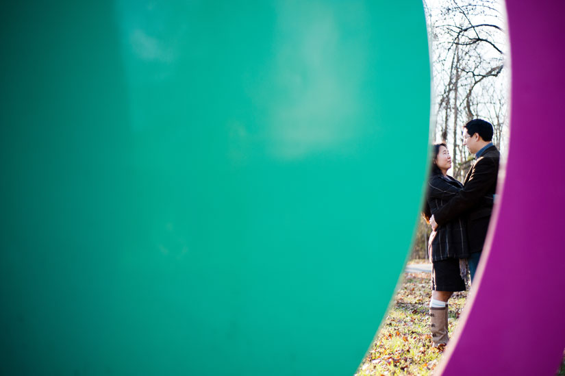 funky engagement photo at quiet waters park