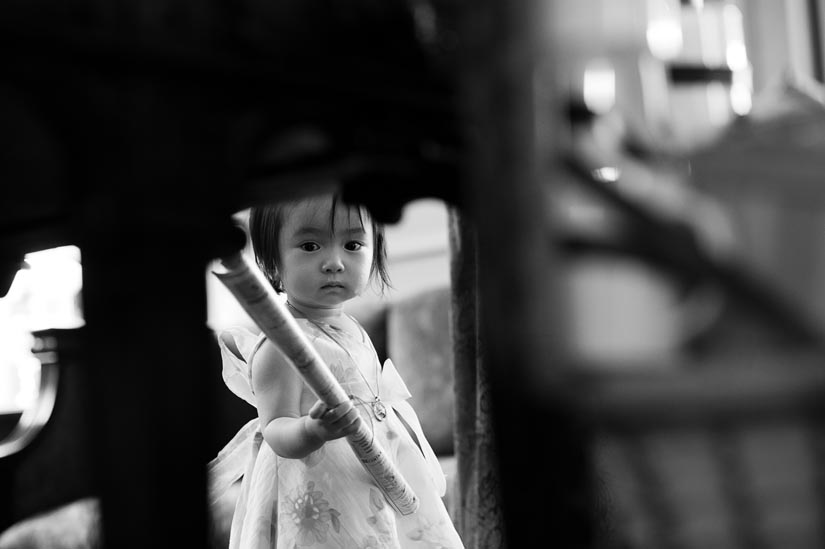 little girl at a wedding reception