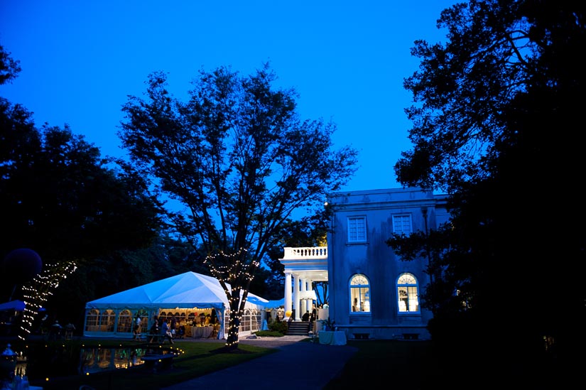 strong mansion at night