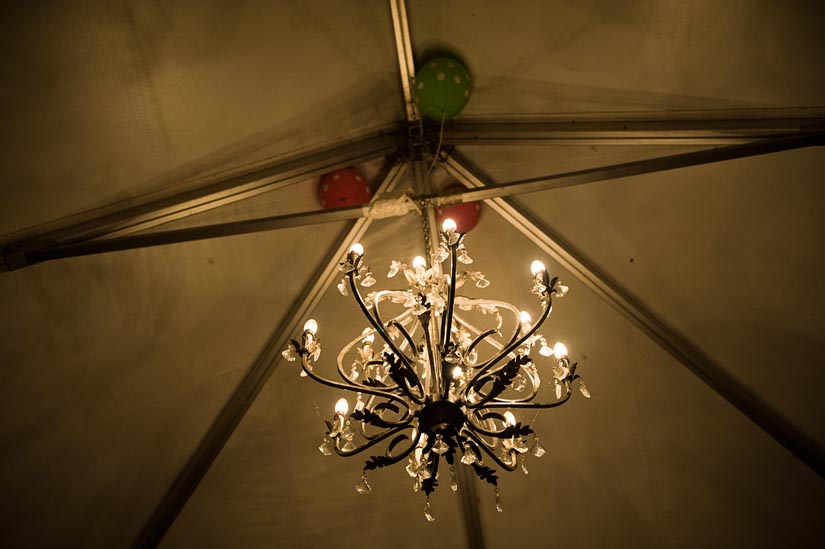 chandelier at strong mansion tent