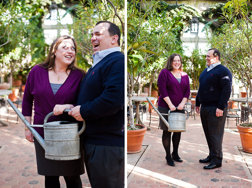 cute couple with a watering can