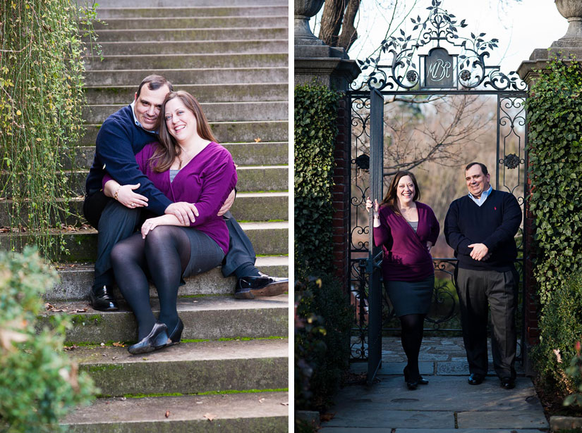 happy couple during washington dc engagement session