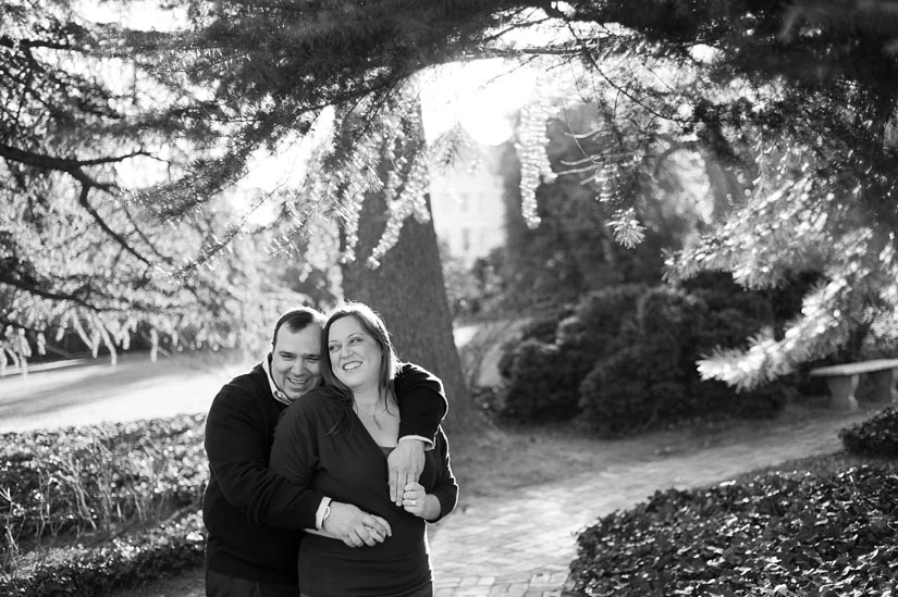 beautiful light at dumbarton oaks engagement session