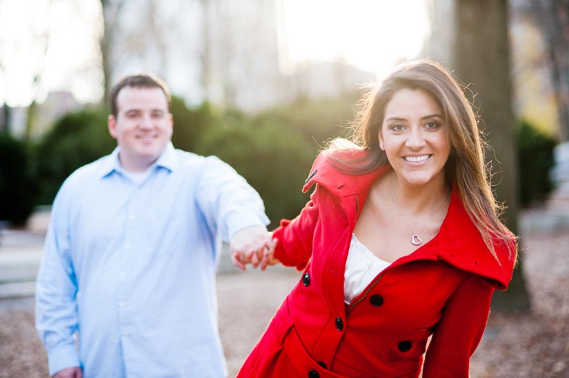 maria-russell-engagement-37 girl in red coat during engagement session