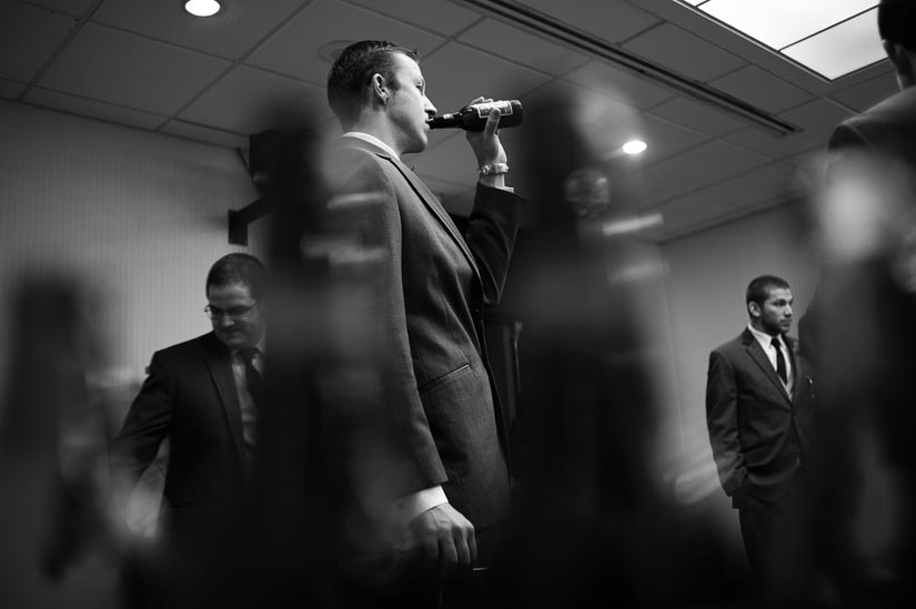 groomsmen drinking at the national press club