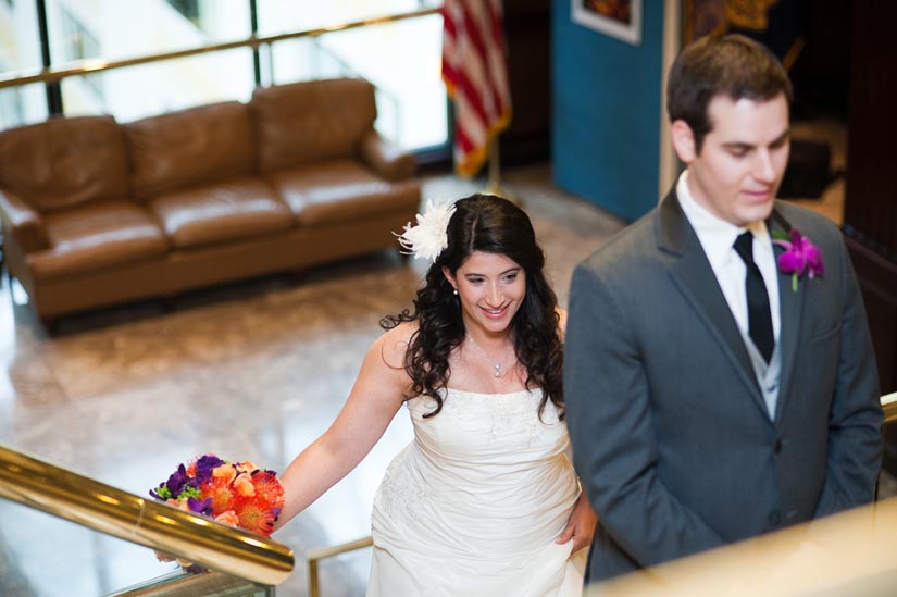 first look between bride and groom in washington, dc