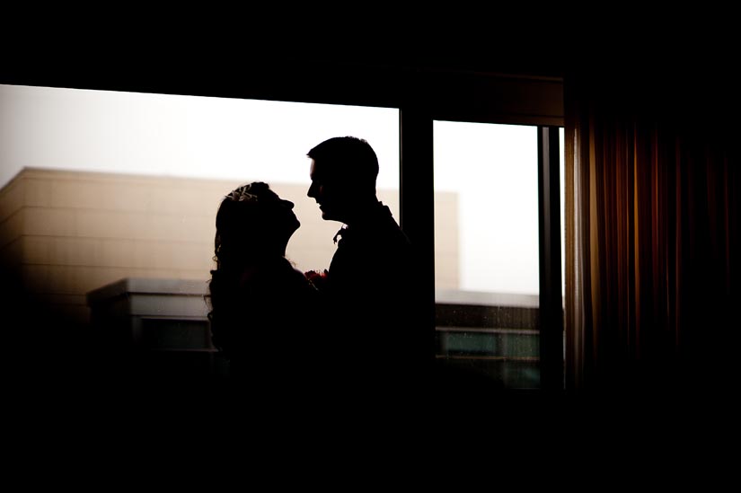bride and groom silhouette at national press club
