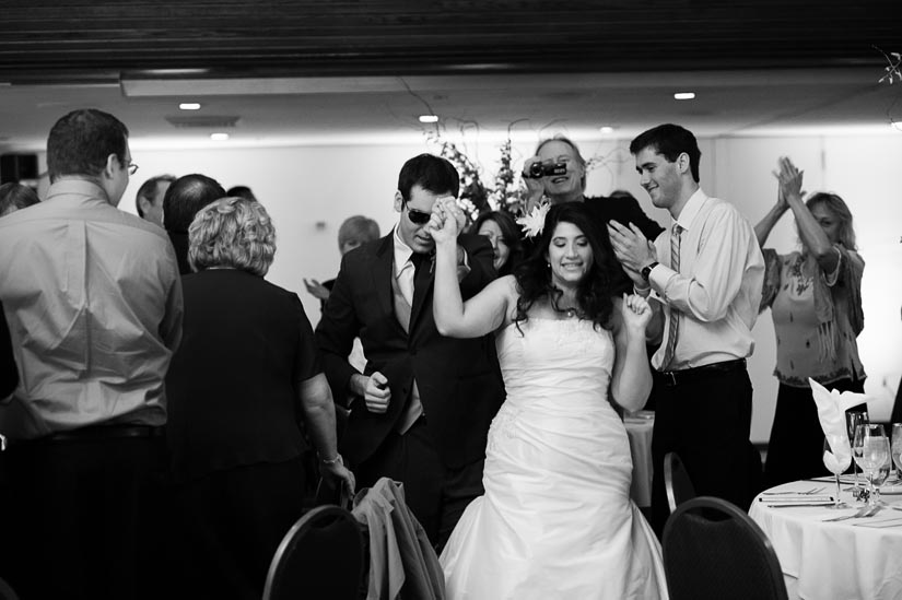 bride and groom make their entrance at the national press club