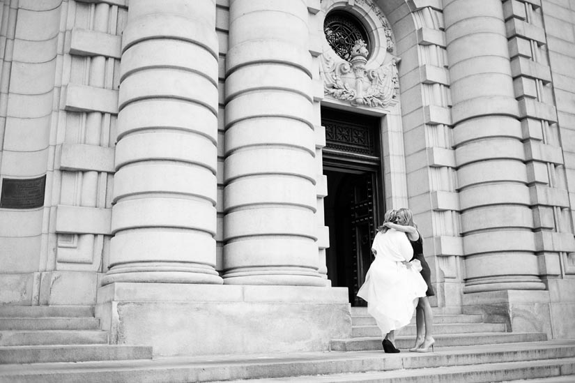 bridesmaids getting excited about first look