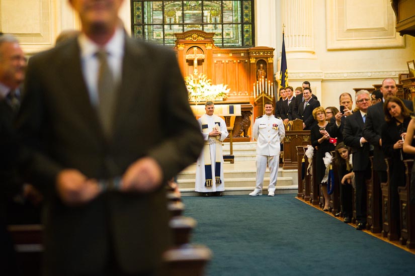 groom very excited at u.s. naval academy chapel