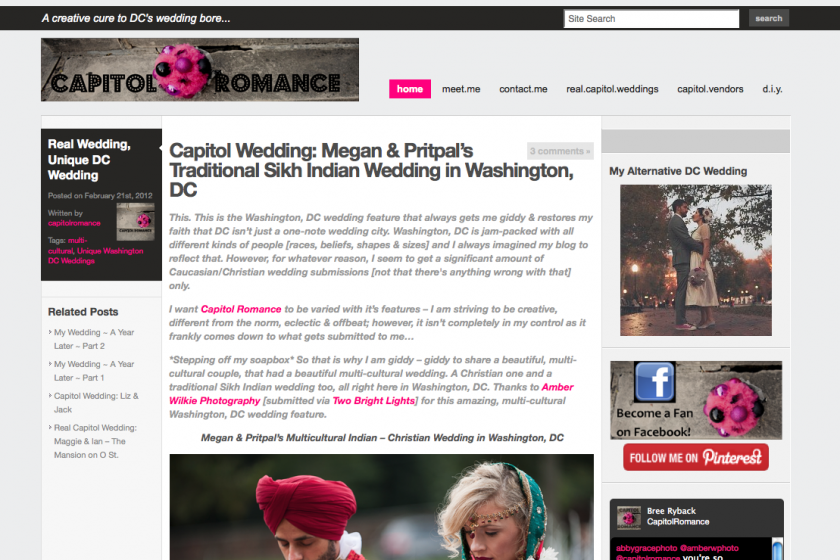 wedding feature on capitol romance