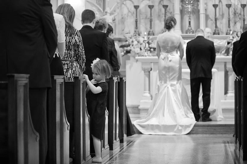 little girl during the wedding ceremony