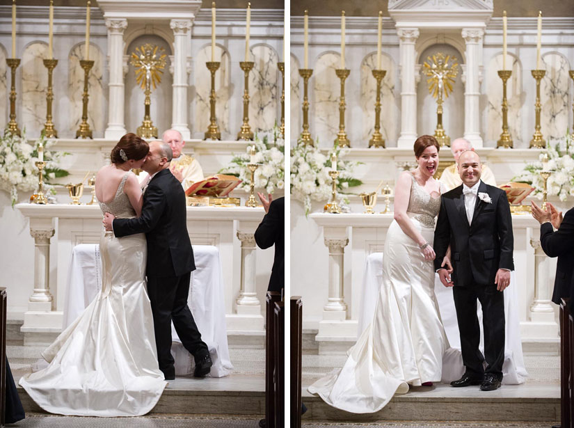 end of the wedding ceremony at holy rosary church