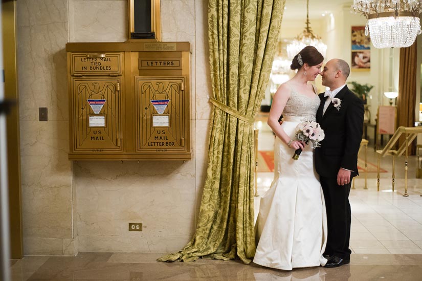 bride and groom portraits at mayflower hotel