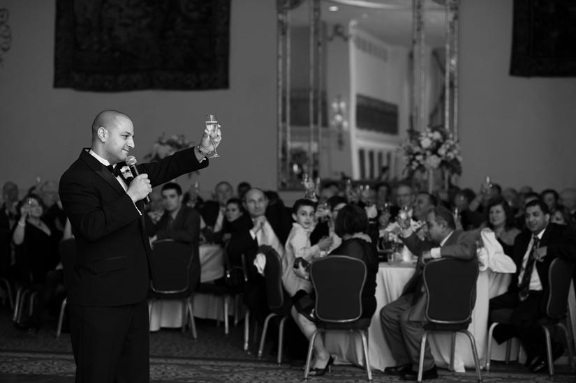 best man giving a speech at the mayflower