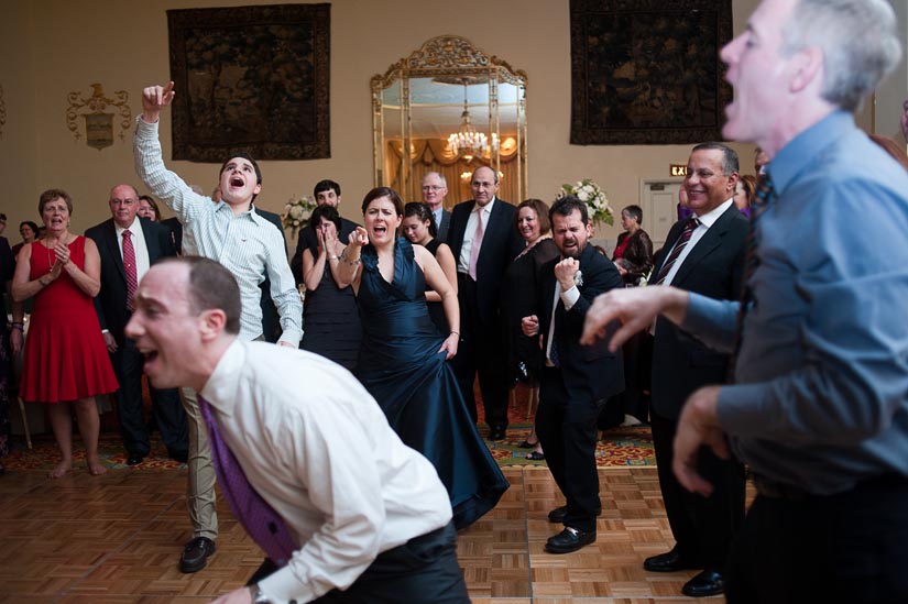 guests dancing and singing at the mayflower