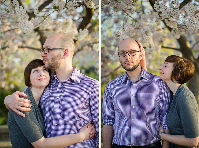 sweet couple with cherry blossoms