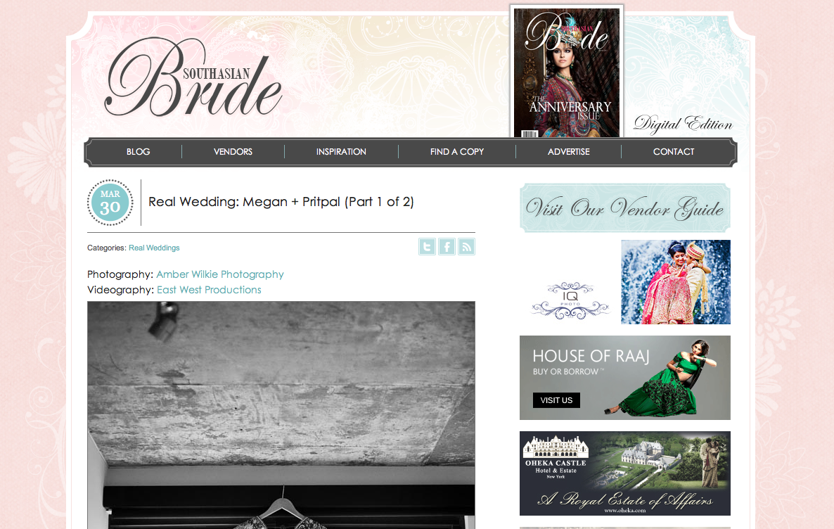 Sikh wedding featured on South Asian Bride website