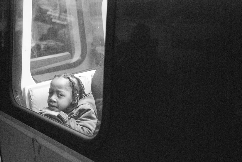 little girl on the washington dc metro