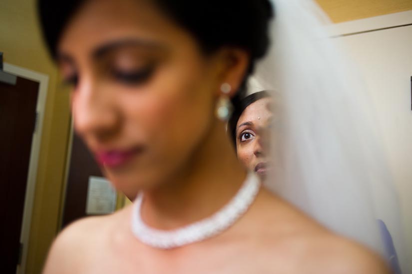 bride and her sister before the wedding ceremony