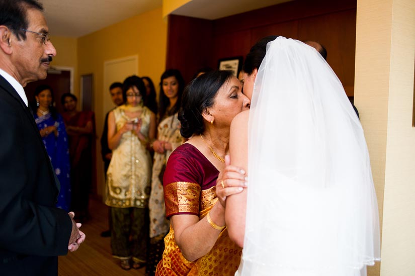 family prayer before wedding ceremony