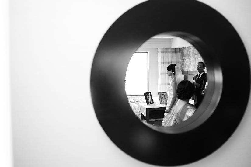 bride during family prayer service